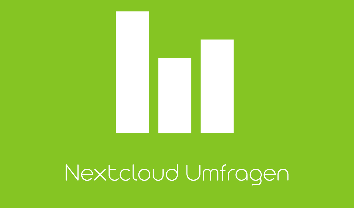 Logo Nextcloud Umfragen auf THM-grünem Hintergrund